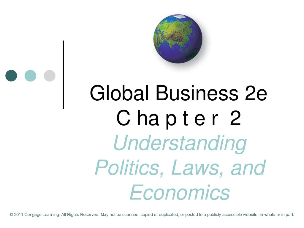 Global Business 2e C ha p t e r 2 Understanding Politics, Laws, and Economics
