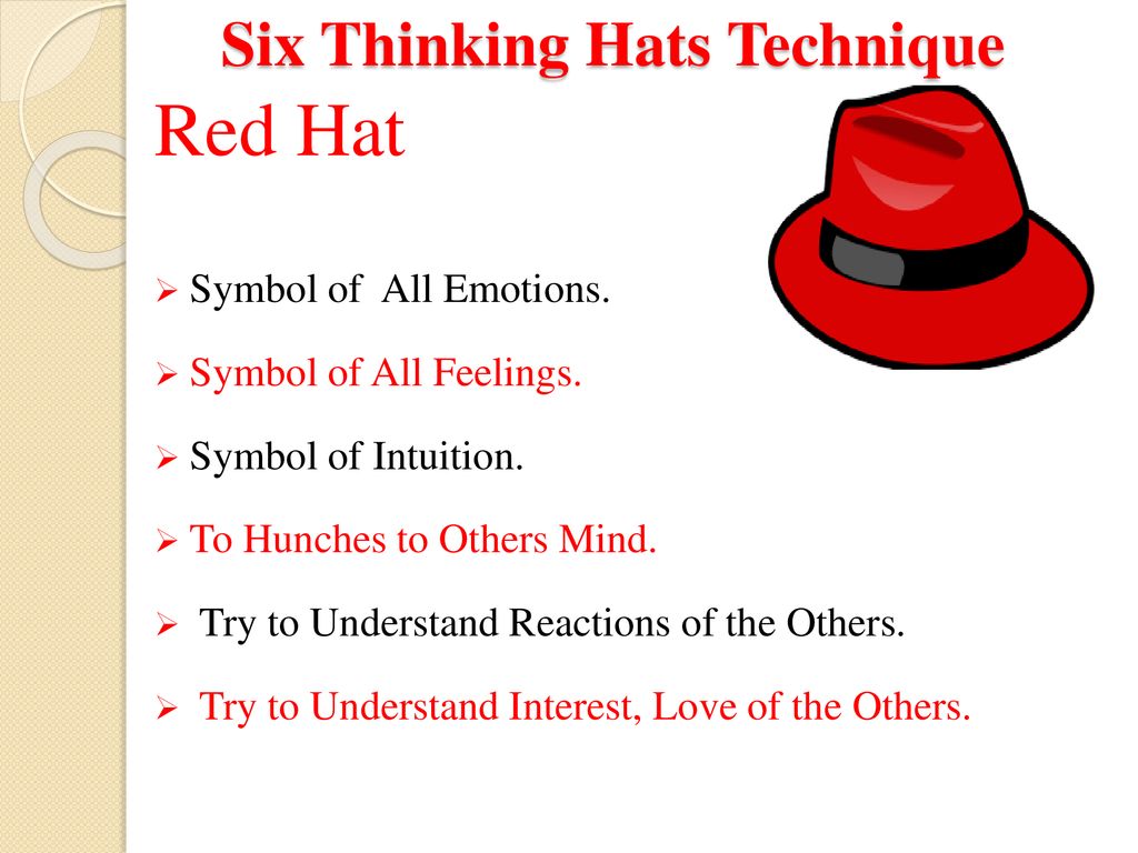 Lateral Thinking (Six Thinking Hats) - ppt download