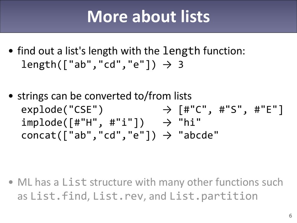 CSE 341 Lecture 2 lists and tuples; more functions; mutable state - ppt ...