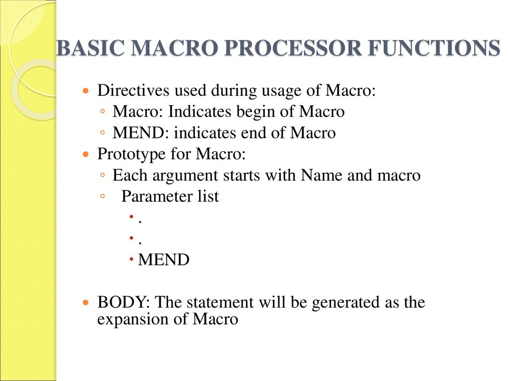UNIT – IV MACRO PROCESSORS - ppt download