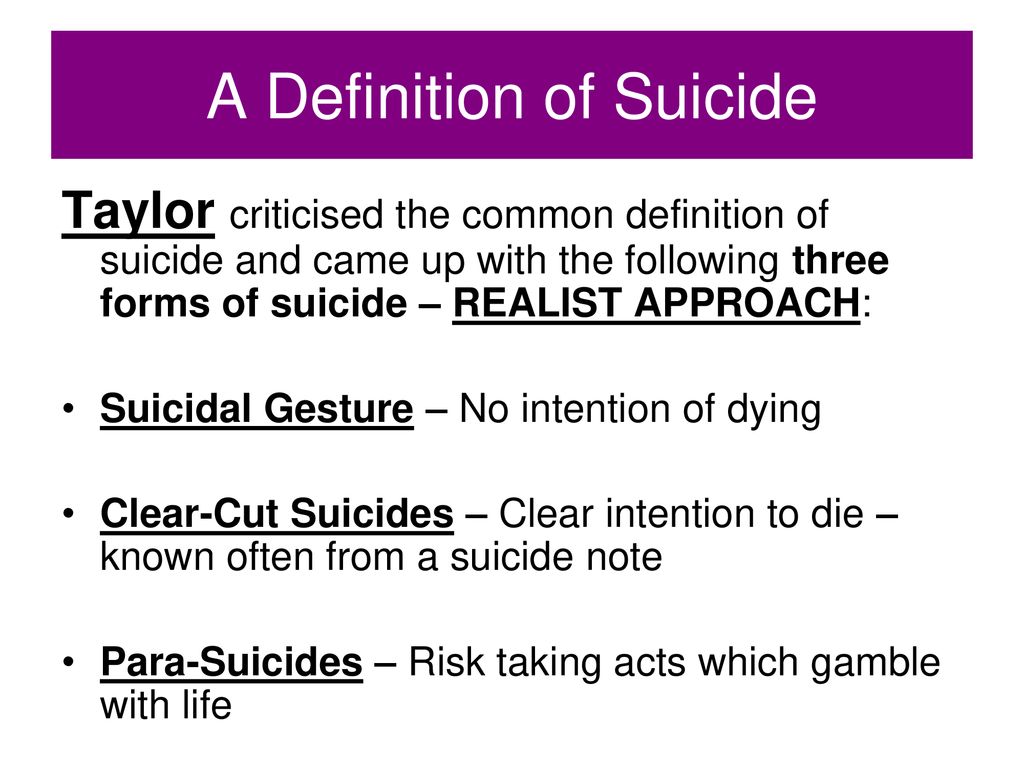 A Definition of Suicide
