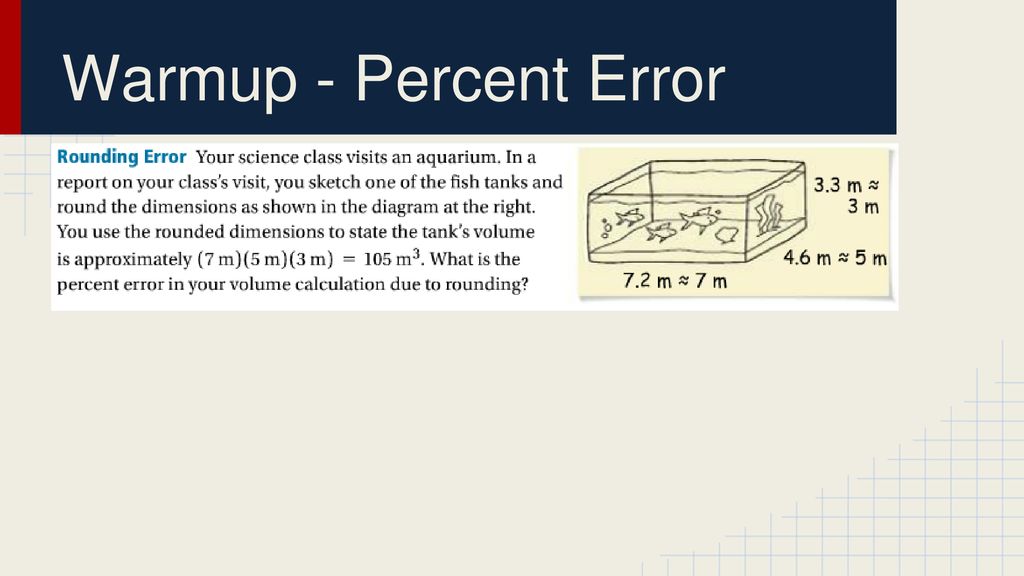 Warmup - Percent Error