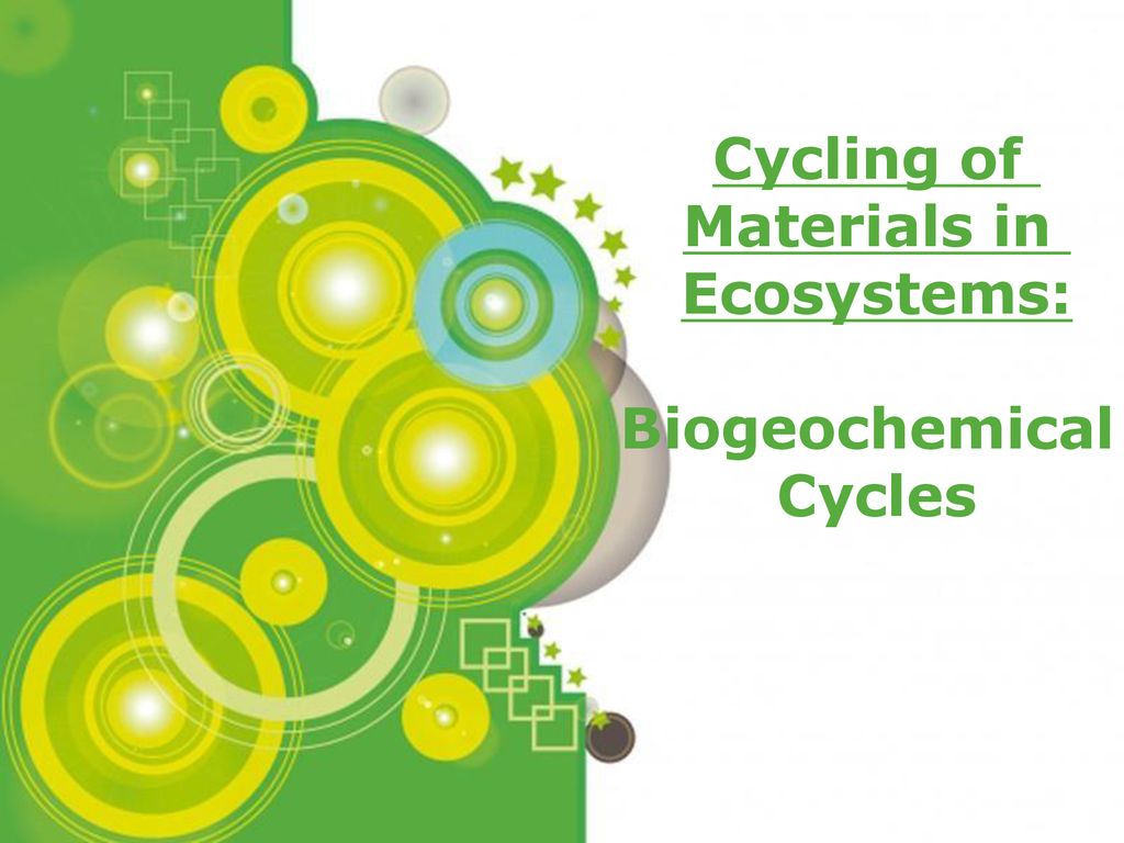 Cycling of Materials in Ecosystems: Biogeochemical Cycles - ppt download