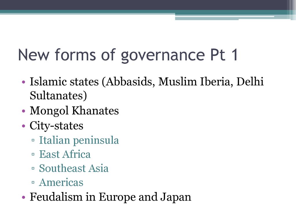 New forms of governance Pt 1