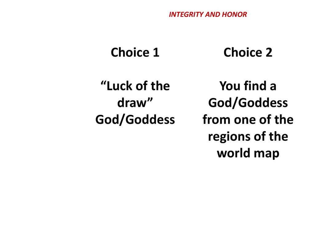 Luck of the draw God/Goddess Choice 2
