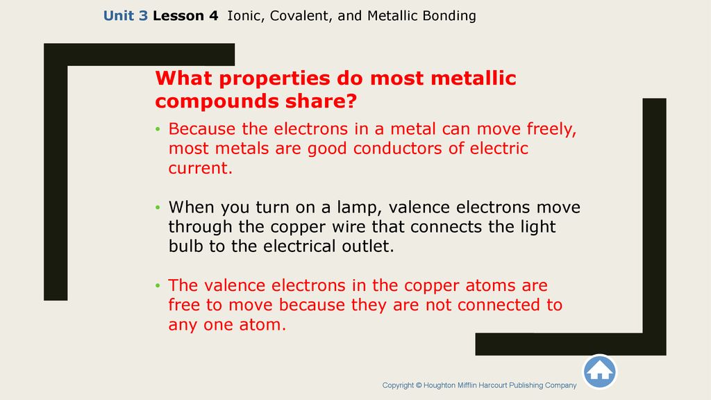 What properties do most metallic compounds share