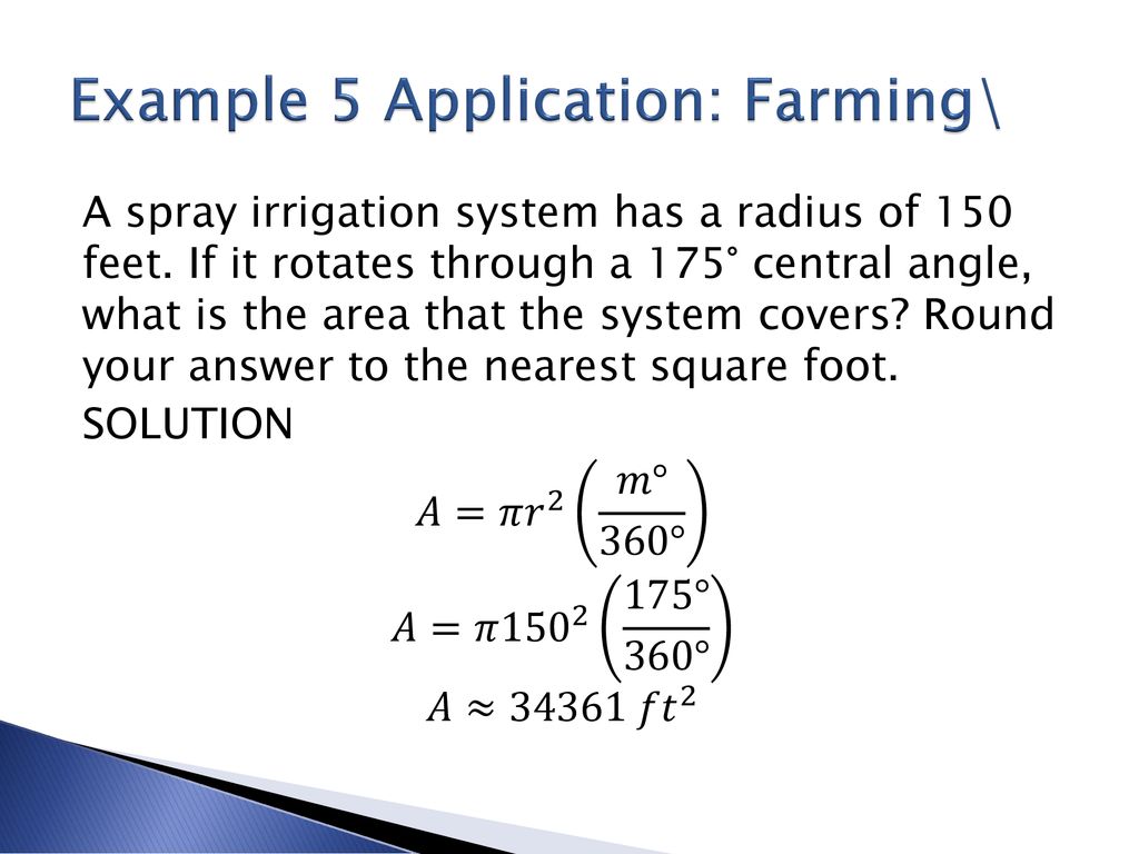 Example 5 Application: Farming\