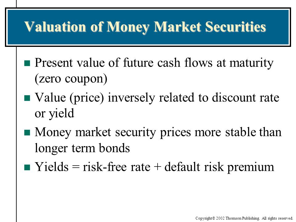Valuation of Money Market Securities