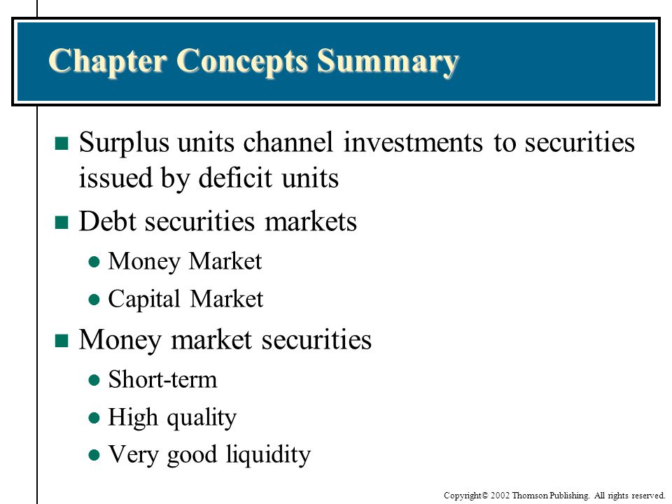 Chapter Concepts Summary