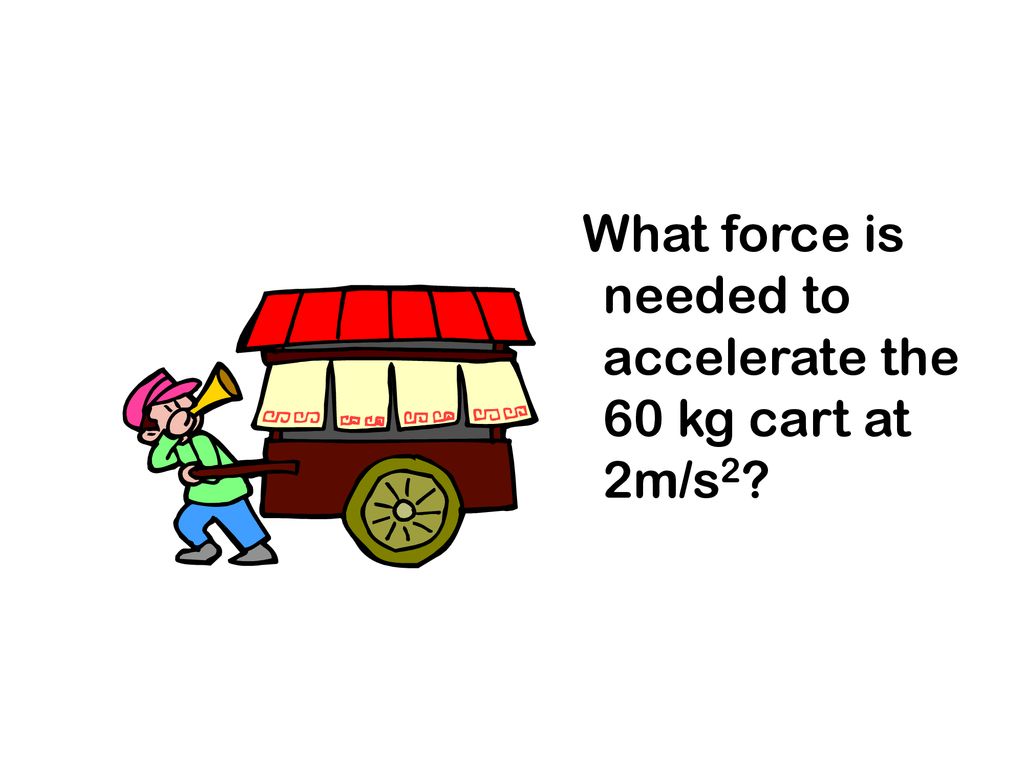What force is needed to accelerate the 60 kg cart at 2m/s2