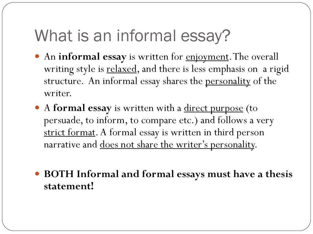 An Introduction to Informal Writing: Informal vs. Formal - ppt