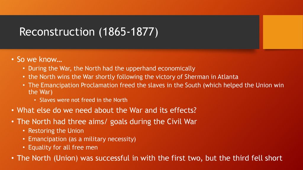 How the Union was rebuilt - ppt download