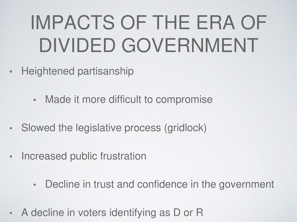 Impacts of the era of divided government