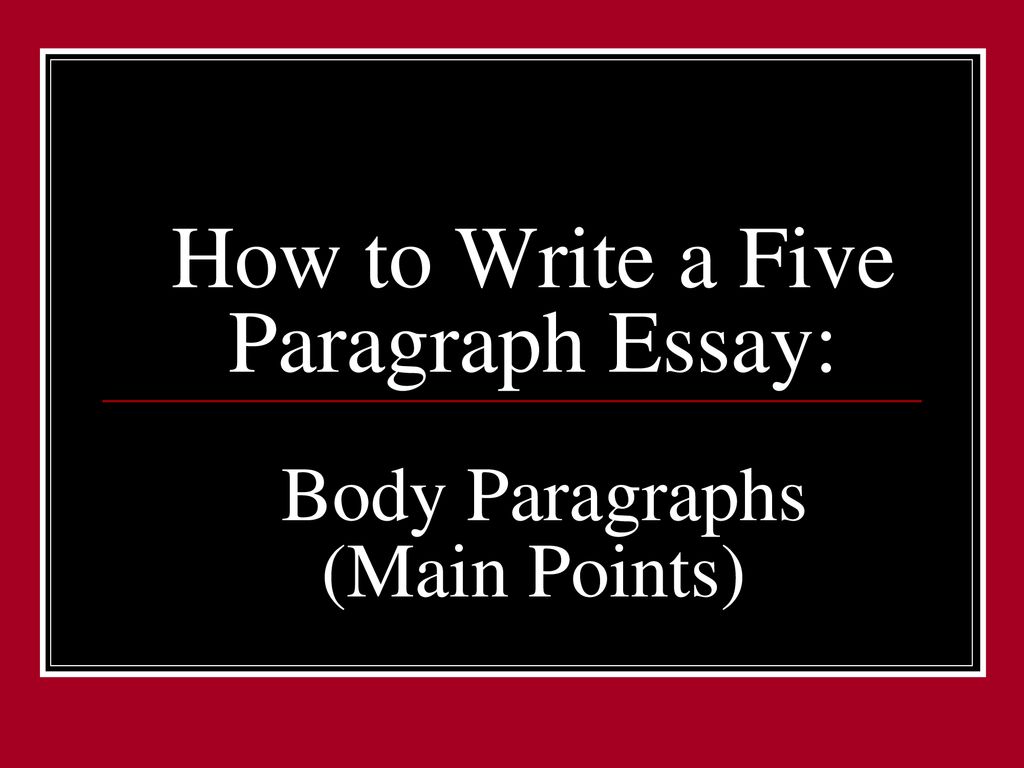 Body Paragraphs (main Points) - Ppt Download