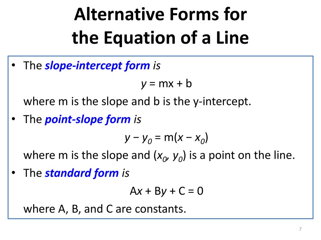Formulas for linear functions ppt download