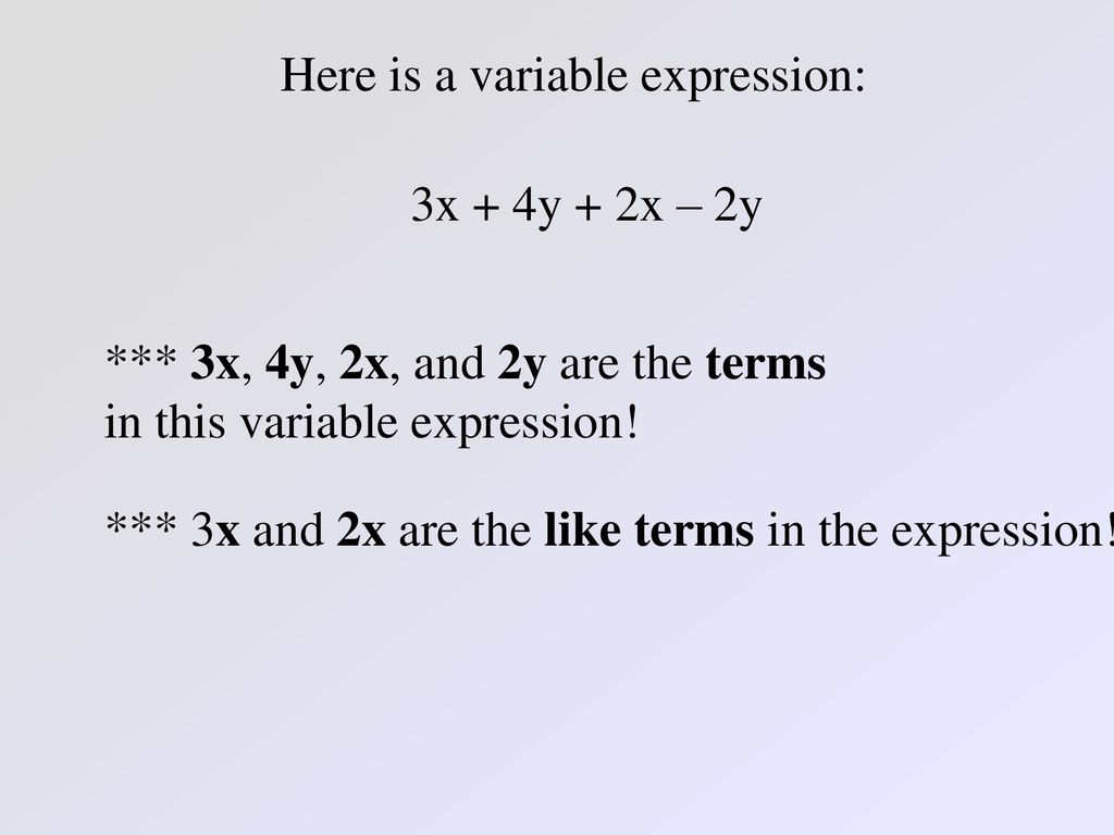 Here is a variable expression:
