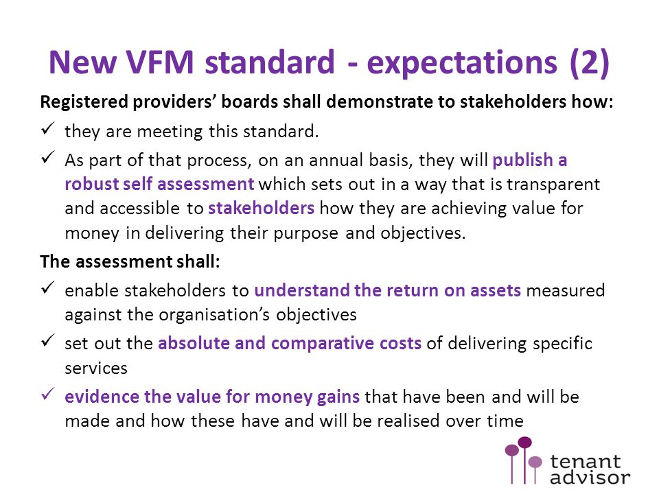New VFM standard - expectations (2)