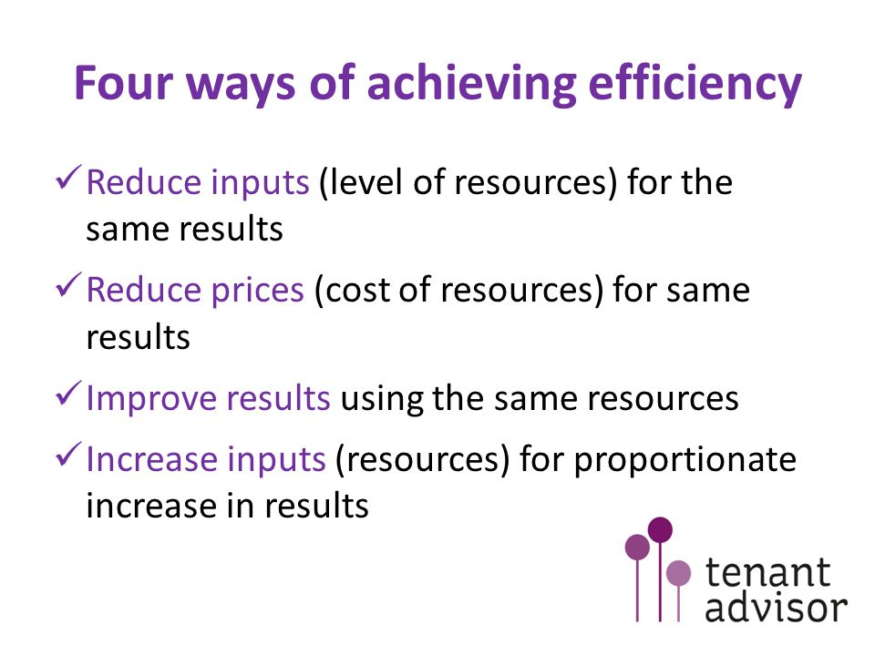 Four ways of achieving efficiency