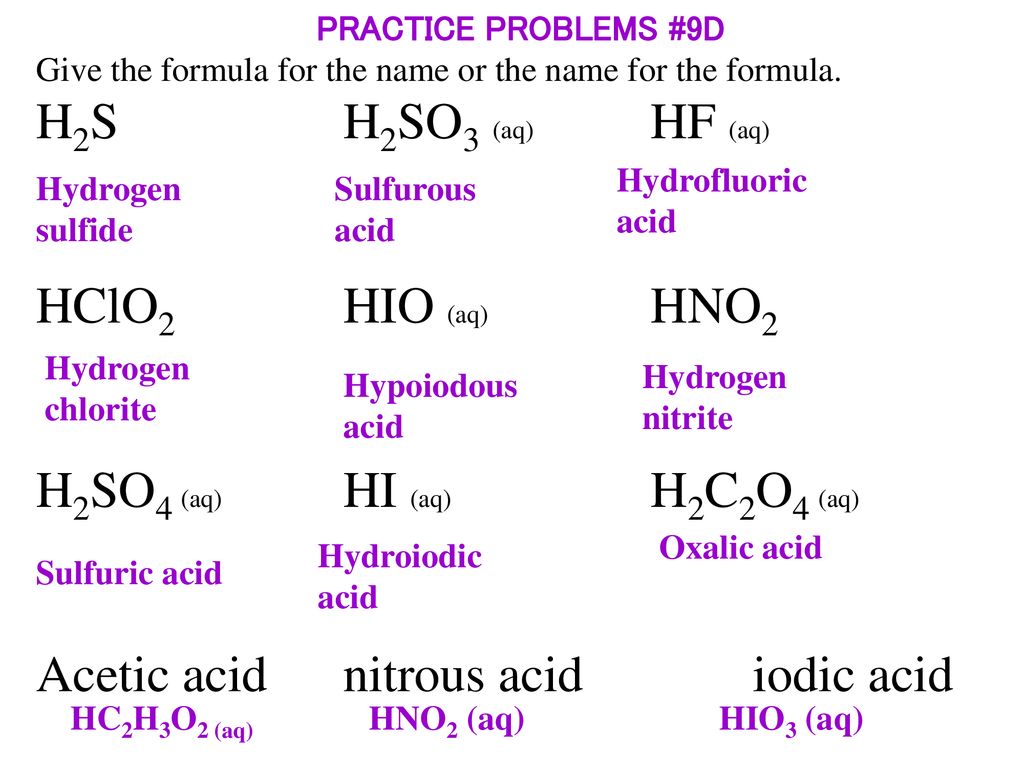 The generic formula for an acid is HA (aq) - ppt download