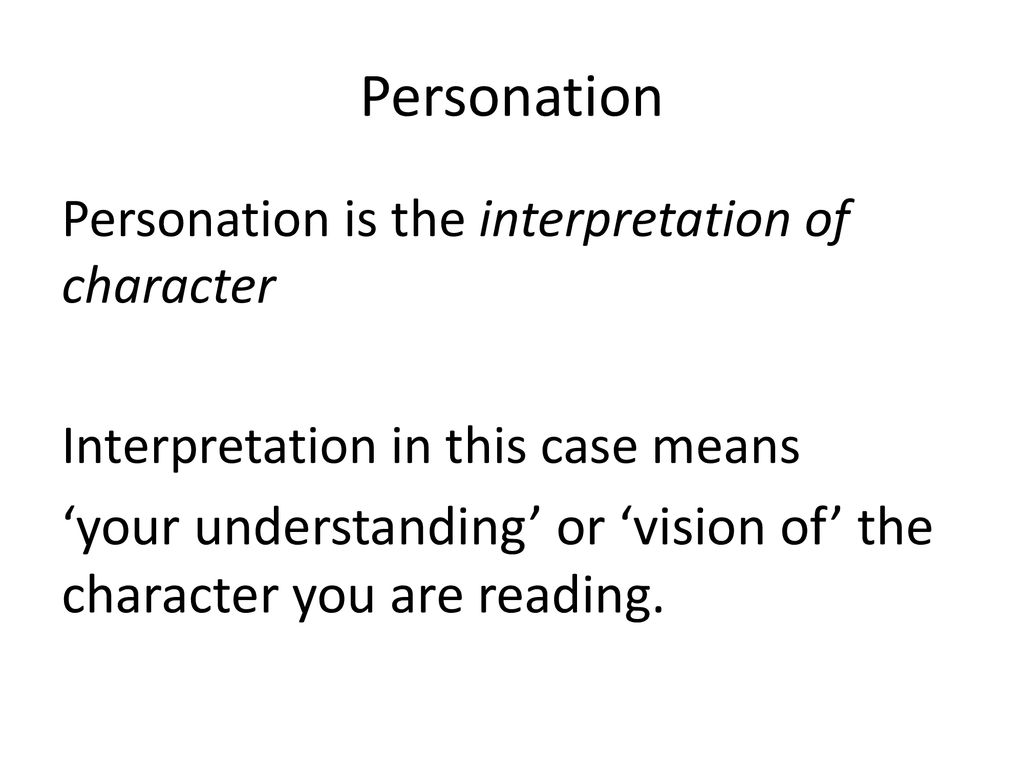 meaning of personation
