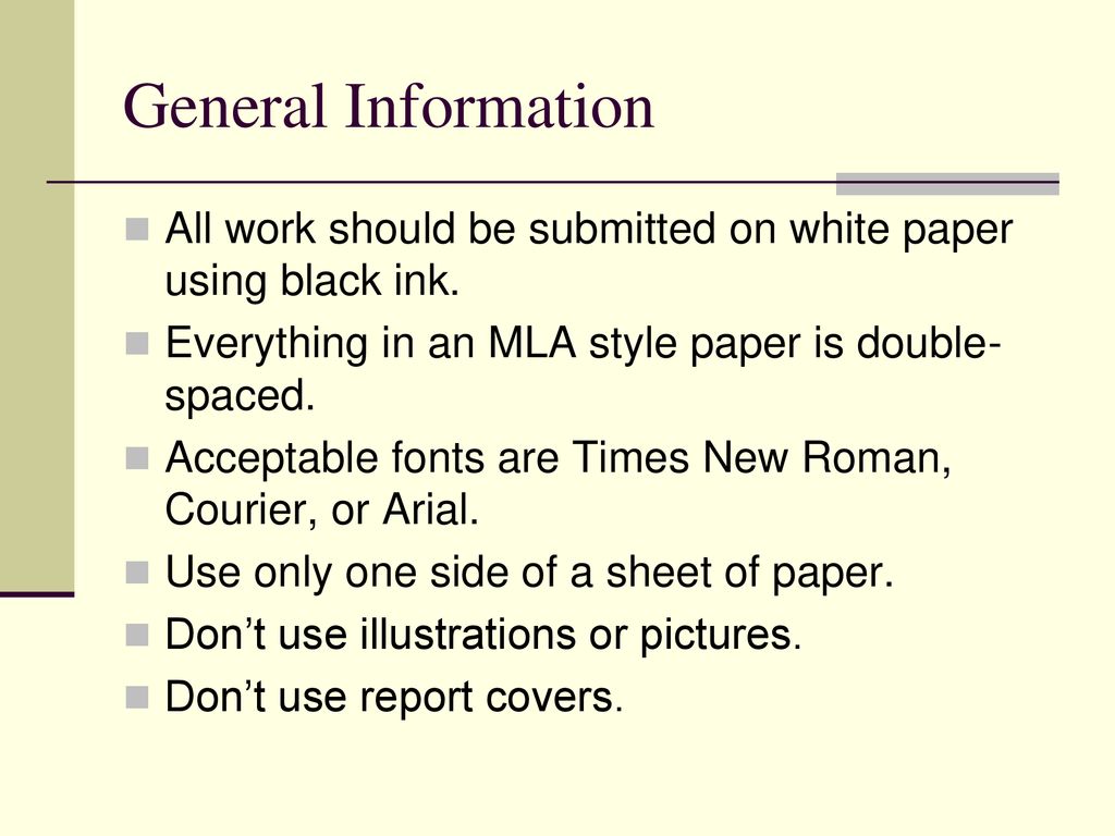 Formatting a MLA Style Paper ppt download