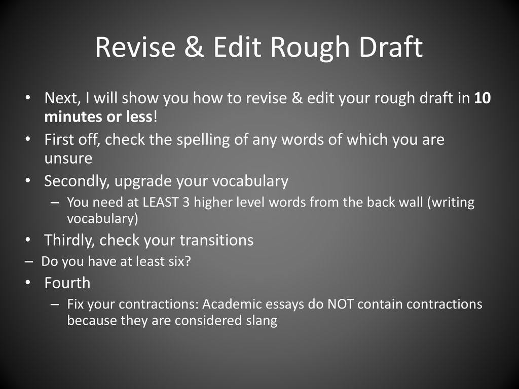 Revise & Edit Rough Draft