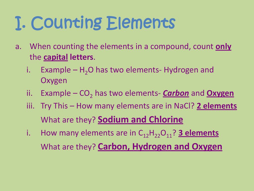 Counting Elements and Atoms Unit ppt download
