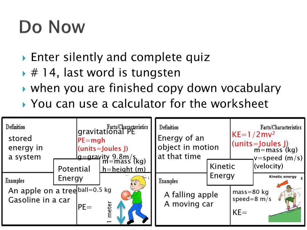 Potential vs. Kinetic Energy - ppt download Intended For Potential Versus Kinetic Energy Worksheet