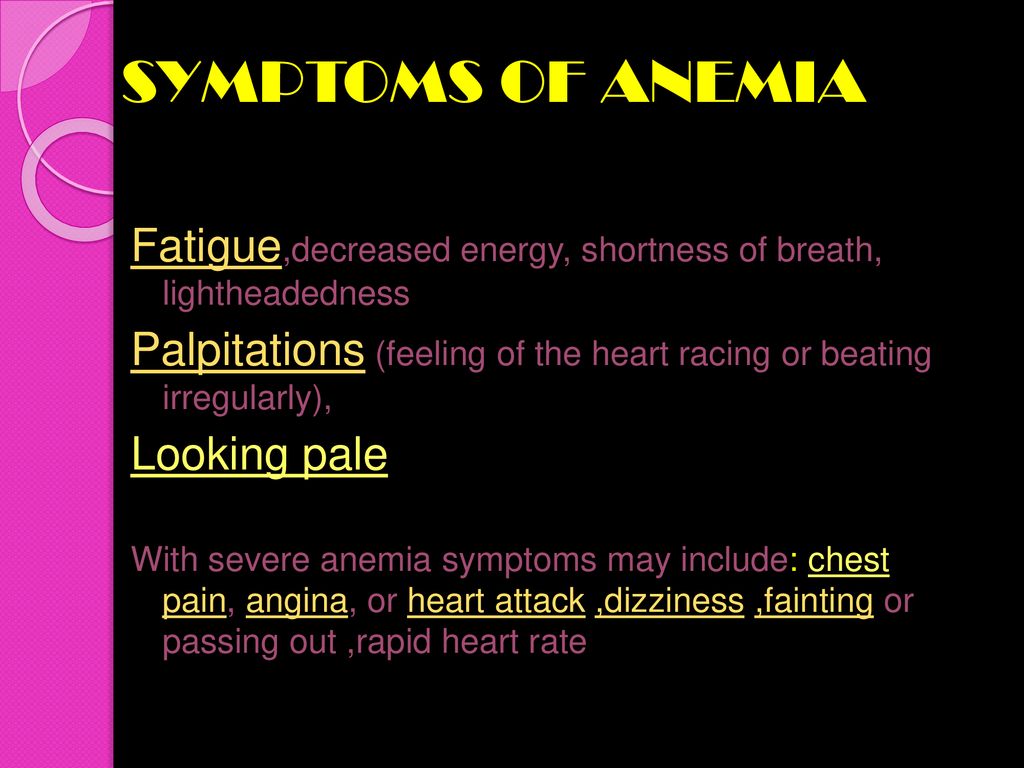 Meaning anemia Are You