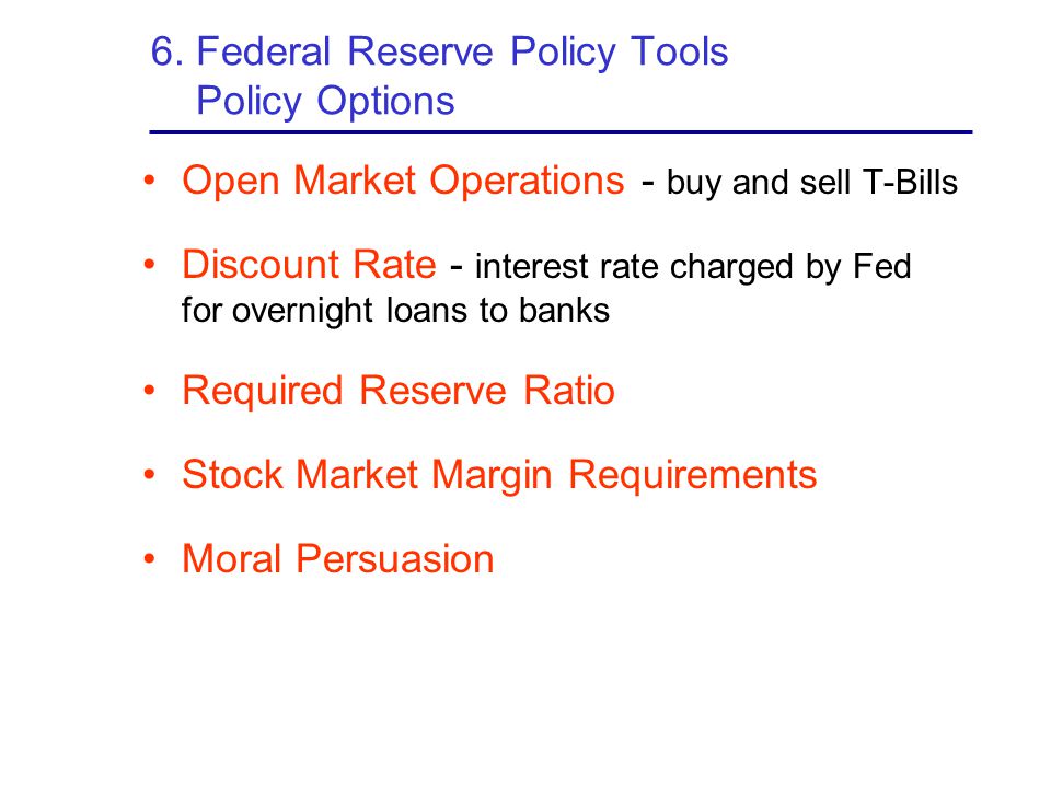 6. Federal Reserve Policy Tools Policy Options