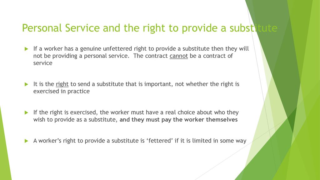 Personal Service and the right to provide a substitute