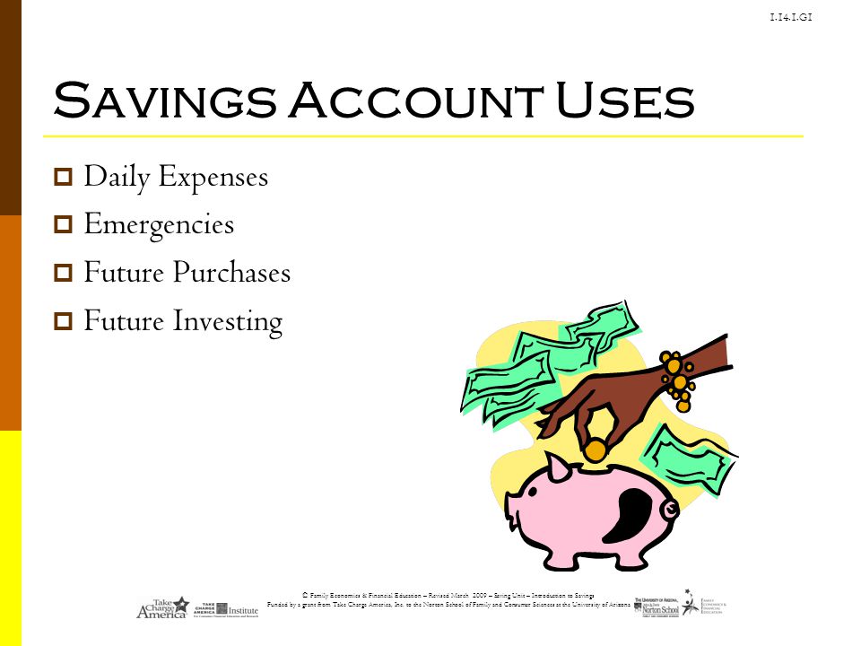 Savings Account Uses Daily Expenses Emergencies Future Purchases