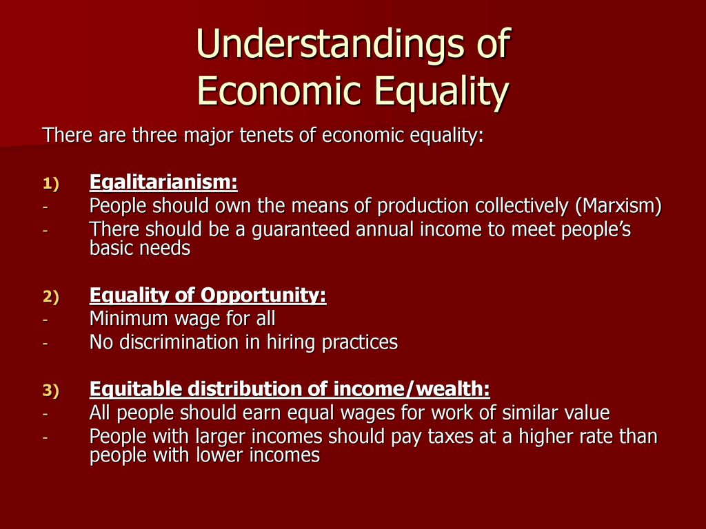 Understandings of Economic Equality