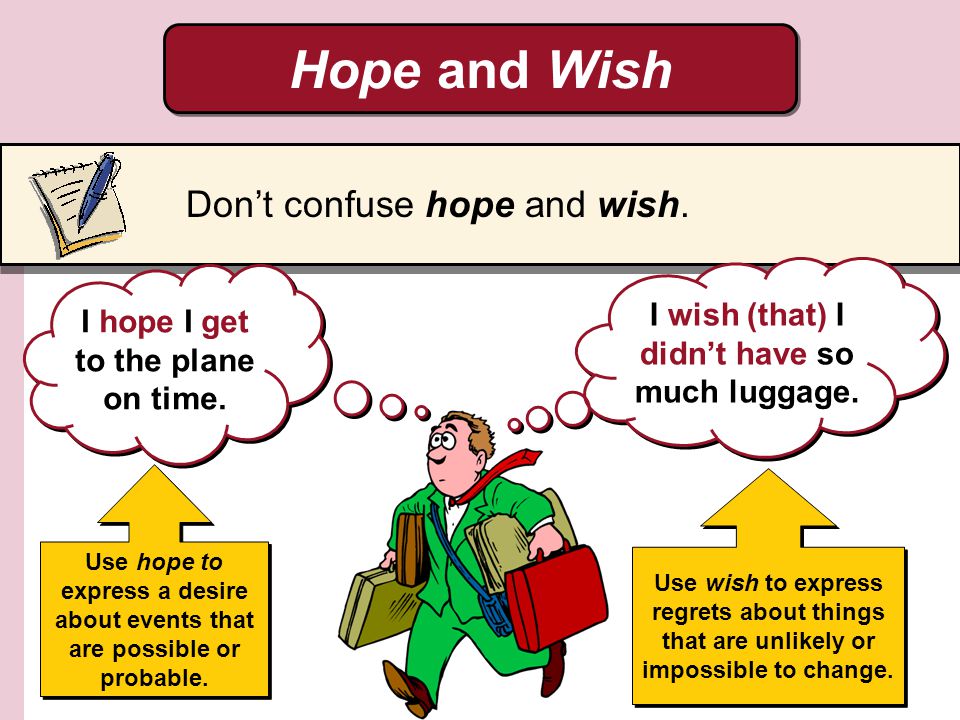 Hope and Wish Don’t confuse hope and wish.