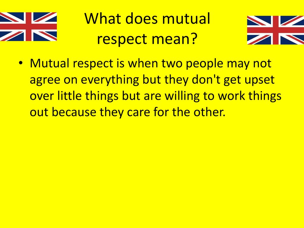 What does mutual respect mean