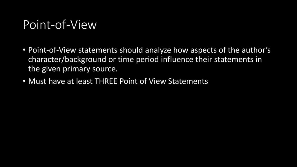 how to write point of view in case study