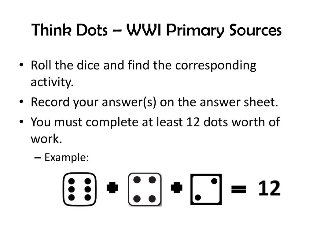 Think Dots – WWI Primary Sources