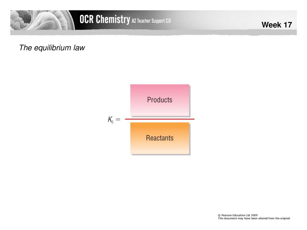 Week 17 The equilibrium law © Pearson Education Ltd 2009