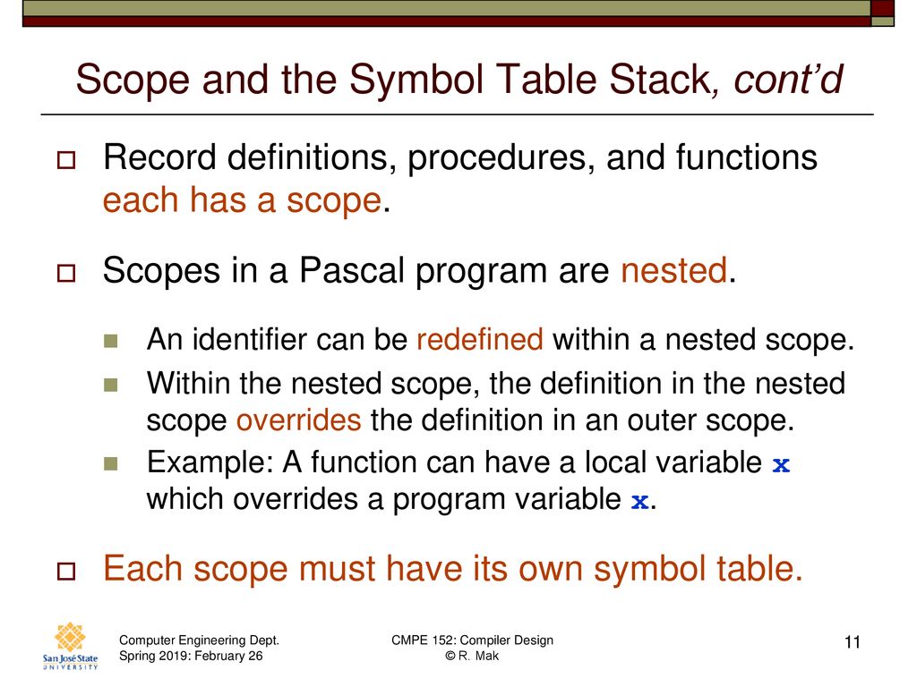 CMPE 152: Compiler Design February 26 Class Meeting - ppt download