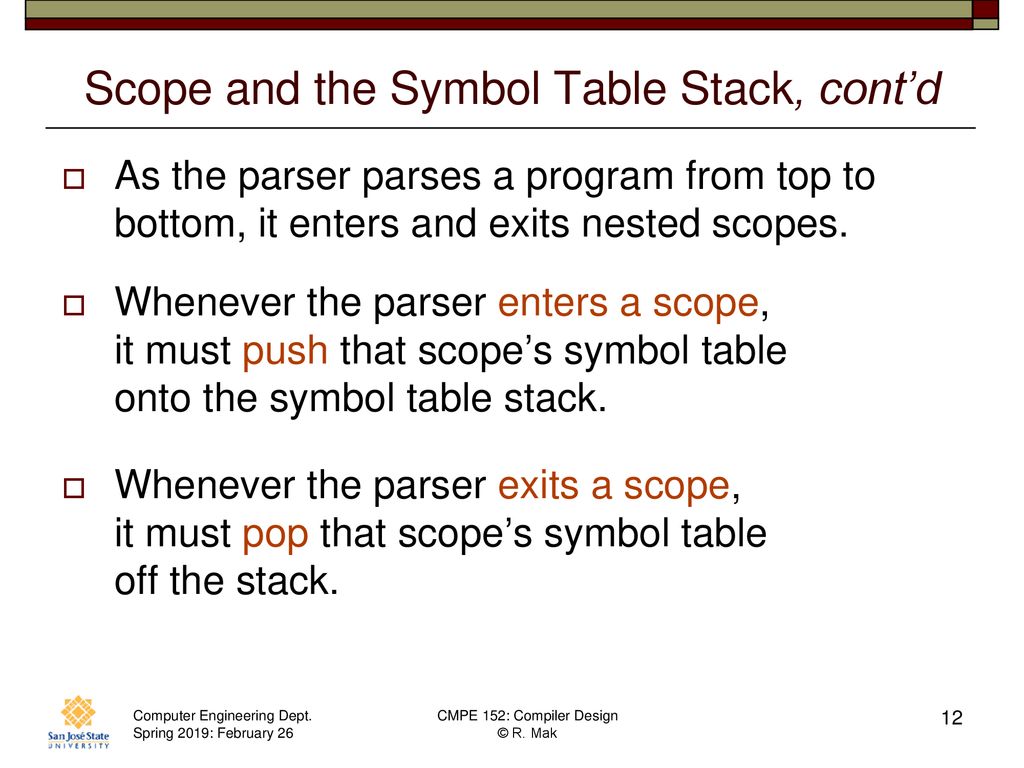 CMPE 152: Compiler Design February 26 Class Meeting - ppt download