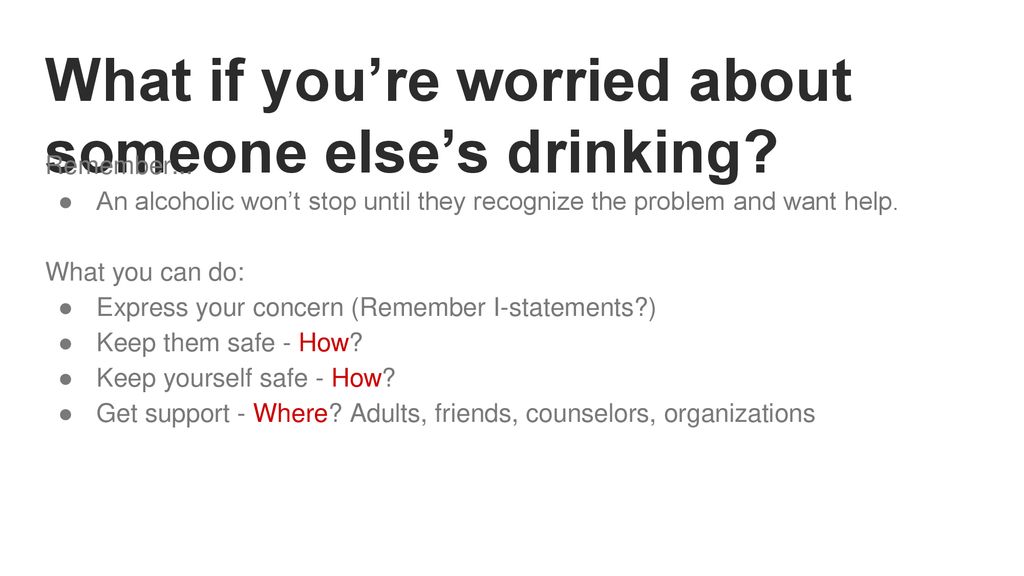 What if you’re worried about someone else’s drinking