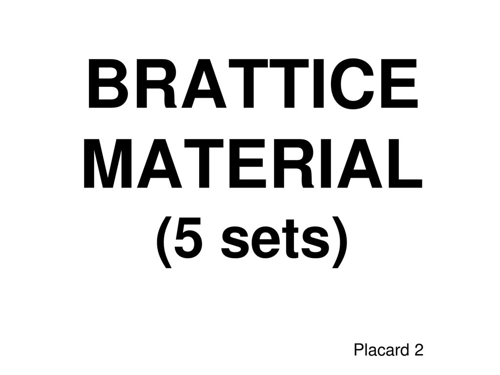 BRATTICE MATERIAL (5 sets)