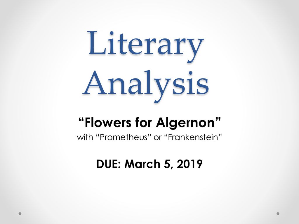 flowers for algernon literary essay