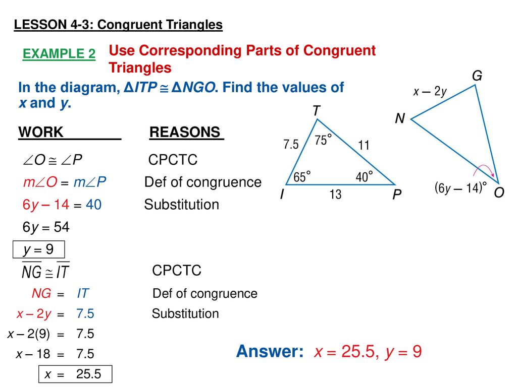 Lesson 4 3 congruent triangles ppt download