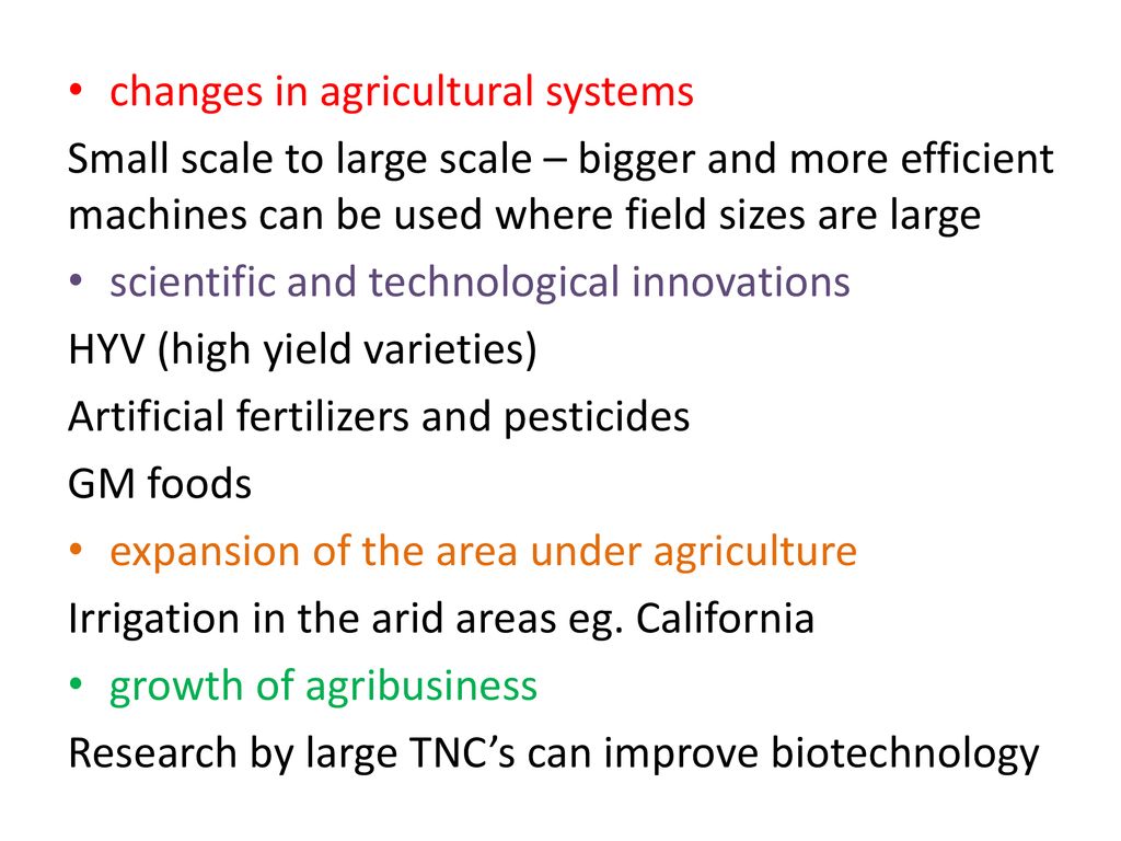 How the availability of food has increased Biology Diagrams