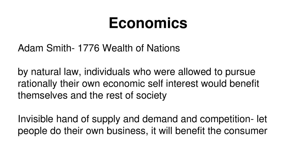 Economics Adam Smith Wealth of Nations