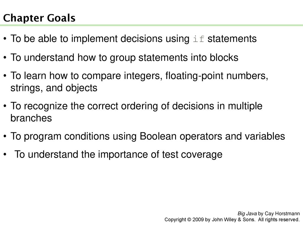 Chapter 5 – Decisions Big Java by Cay Horstmann - ppt download