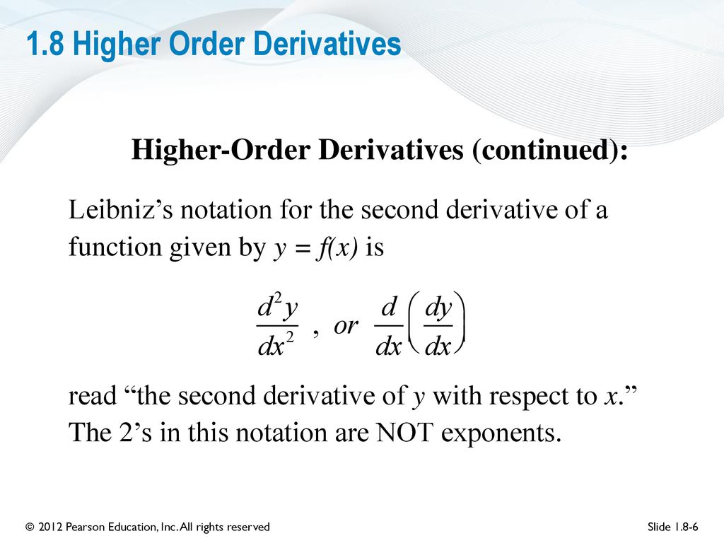 Higher Order Derivatives - ppt download