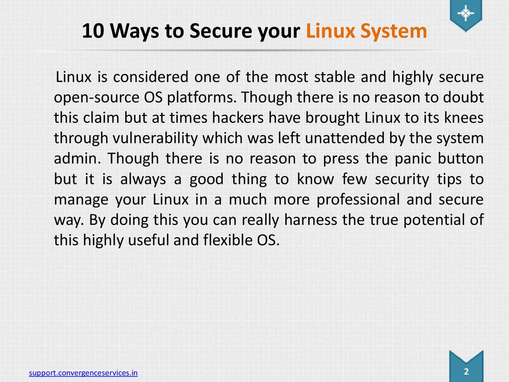 10 Ways to Secure your Linux System