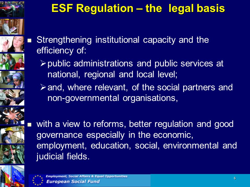 ESF Regulation – the legal basis
